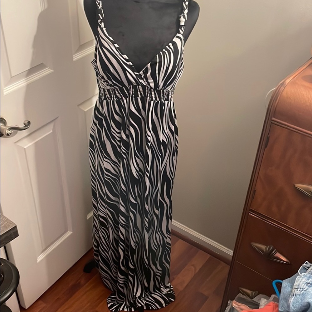 Zebra Print Maxi Dress